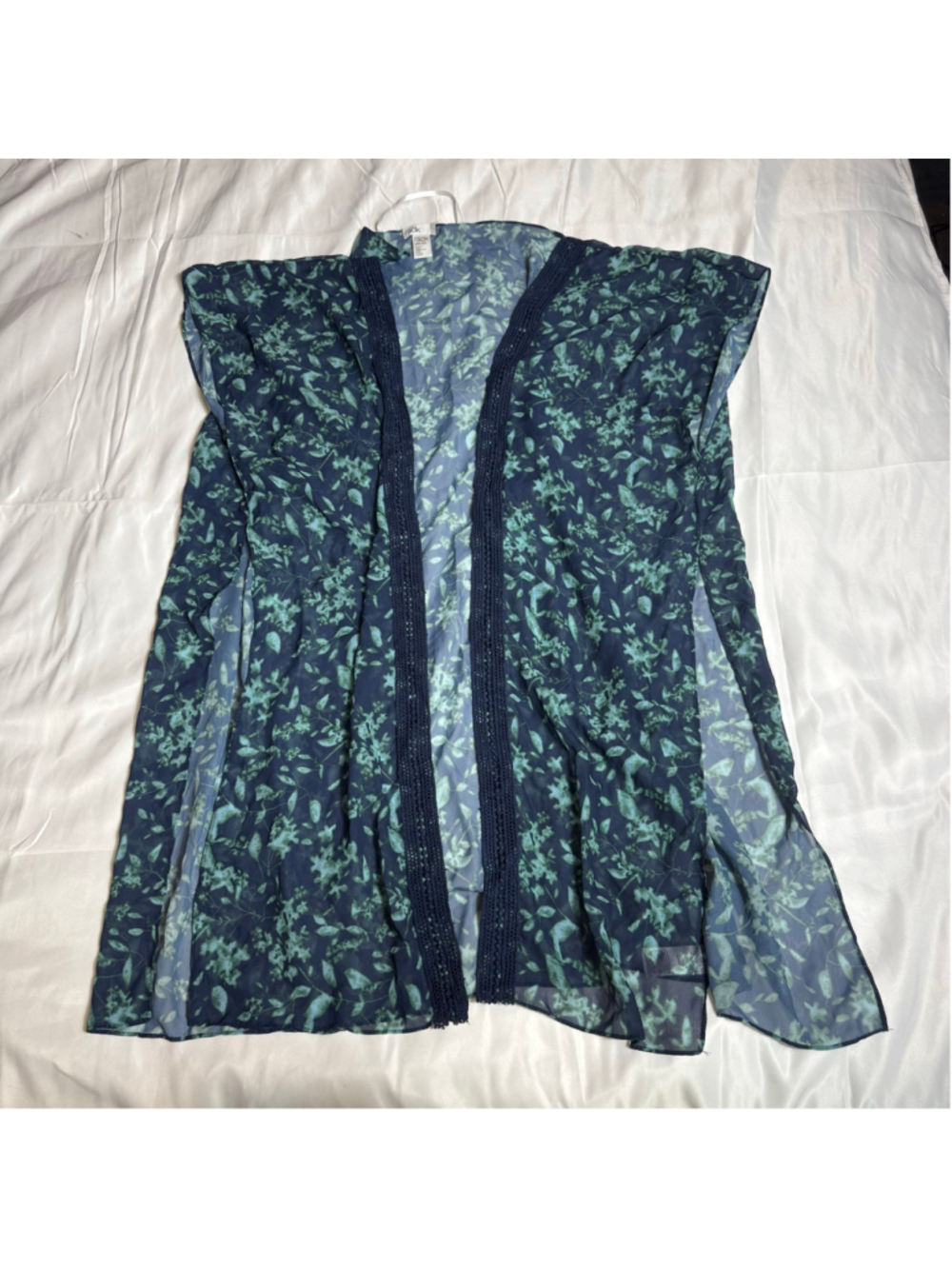 Women's Nordstrom Rack Floral Swim Coverup, One Size, Blue and Green